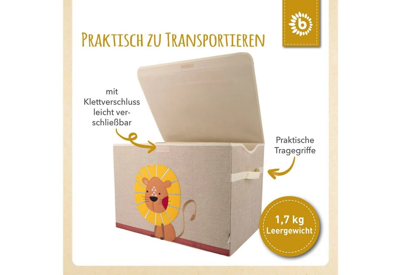 BIECO Spielzeugtruhe Aufbewahrungsbox mit Deckel 65L Faltbar - Bild 4