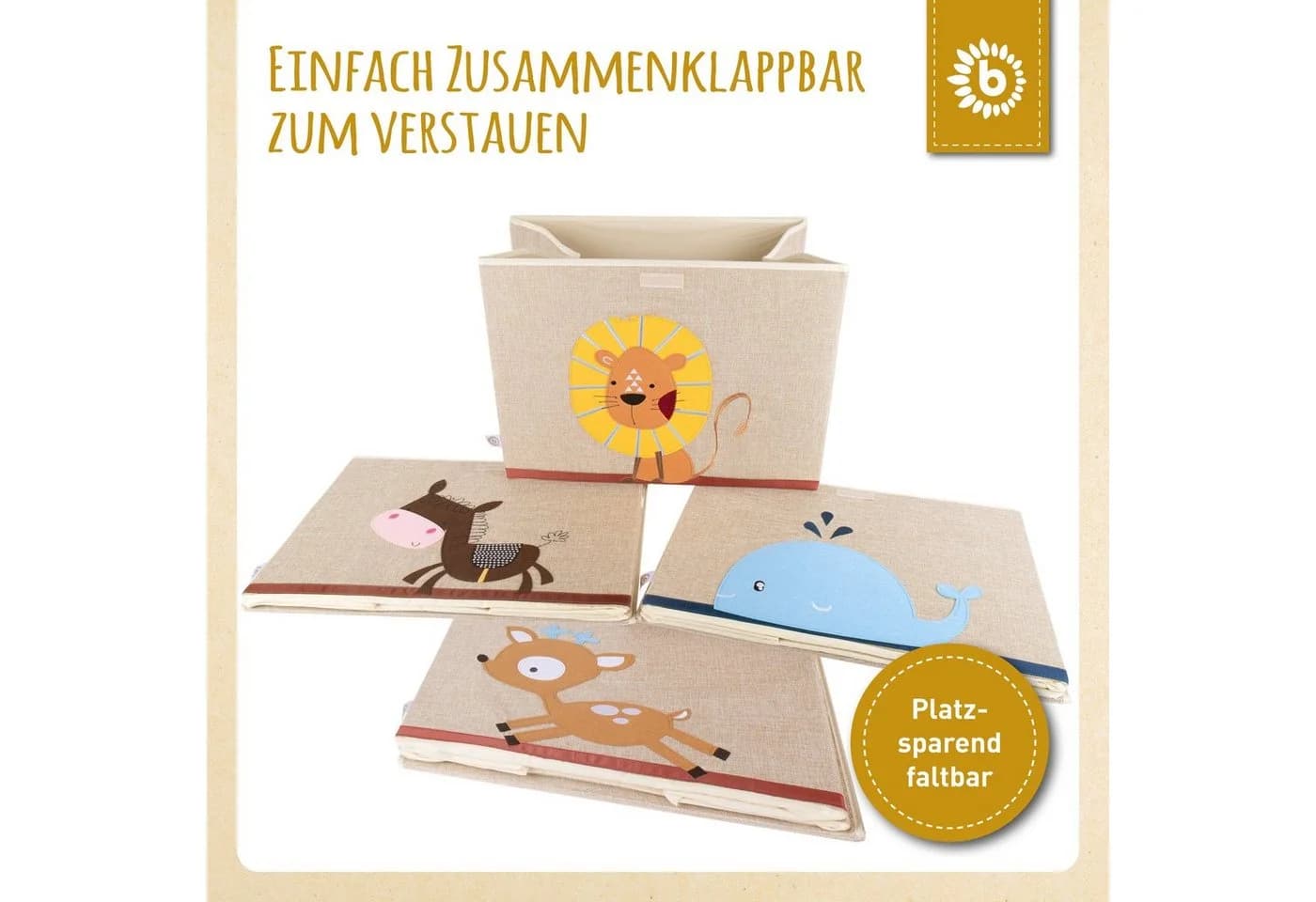 BIECO Spielzeugtruhe Aufbewahrungsbox mit Deckel 65L Faltbar - Bild 5