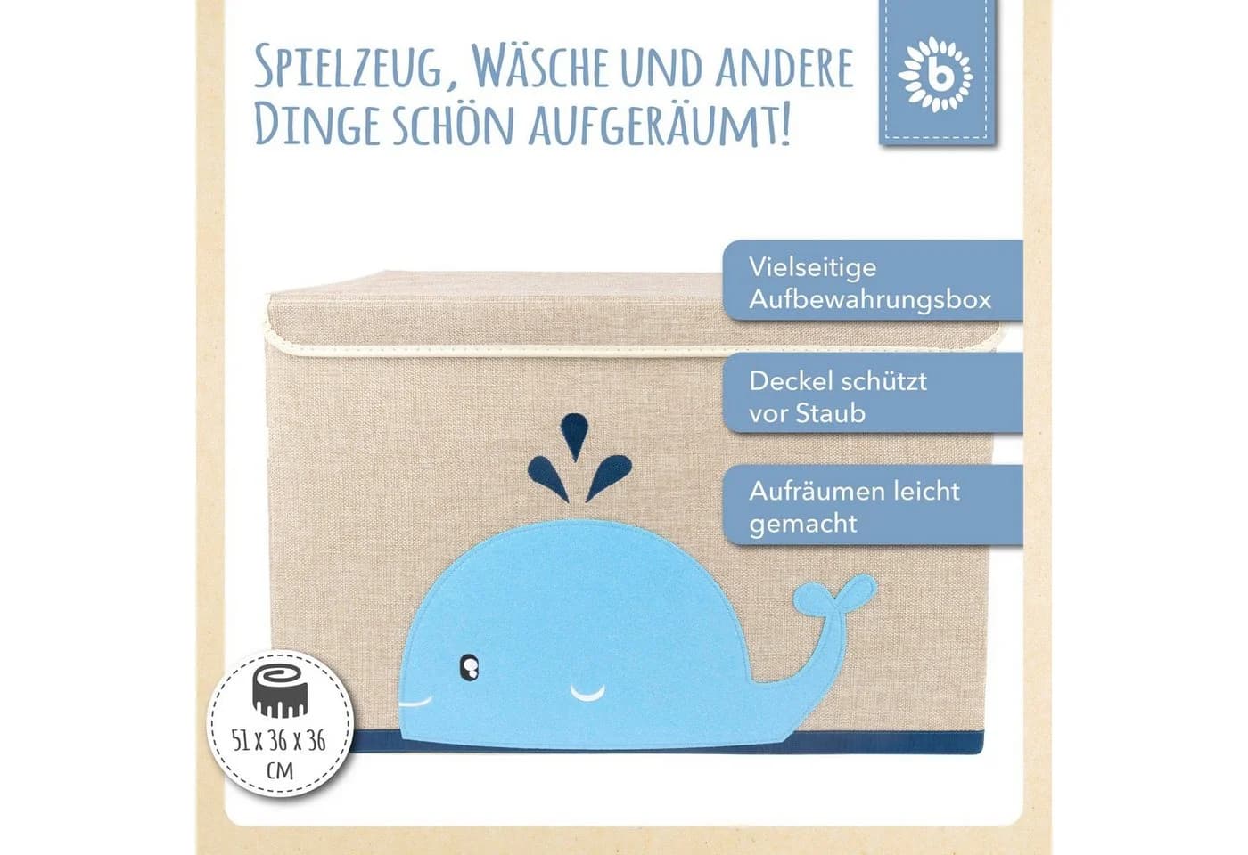 BIECO Spielzeugtruhe 65L Beige