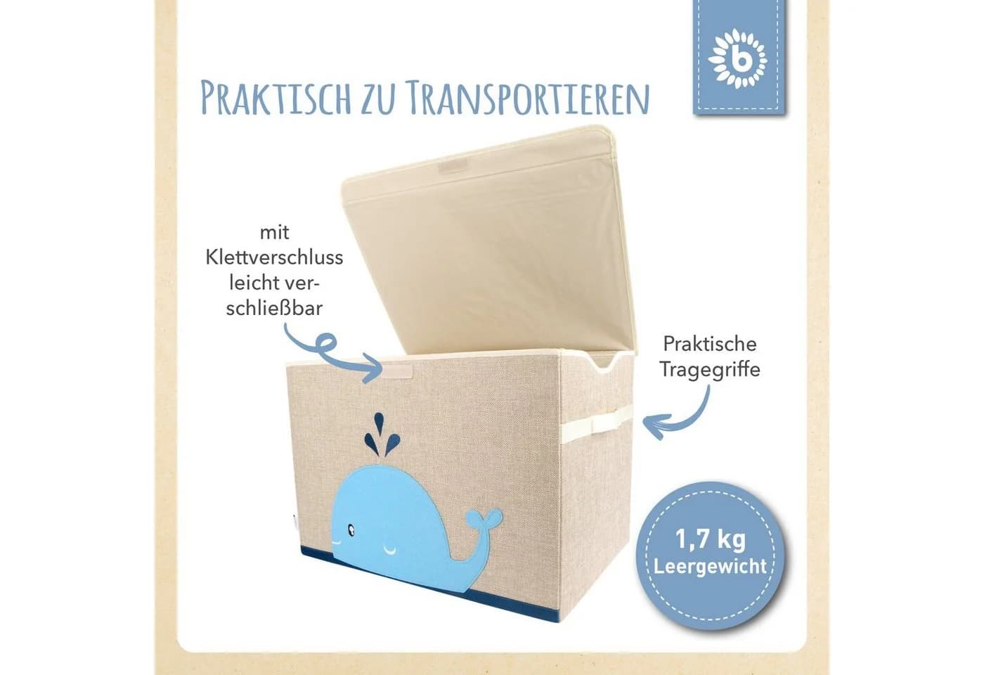 BIECO Spielzeugtruhe 65L Beige - Bild 4