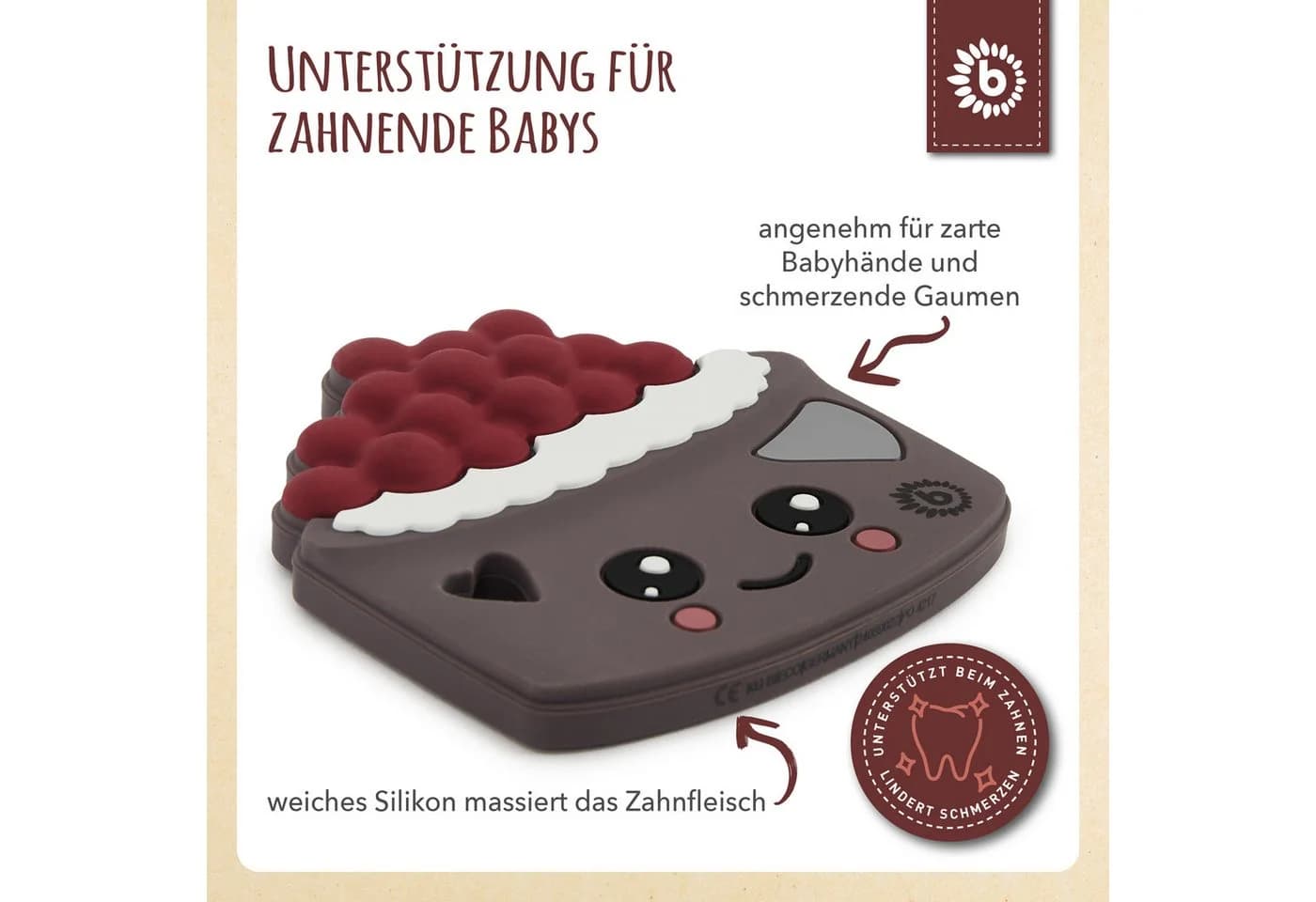 BIECO Silikon Beißring Torte Baby 8 cm - Bild 3
