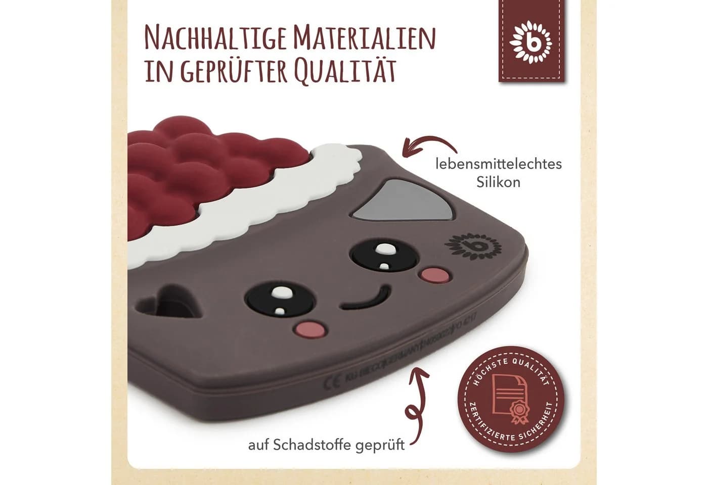 BIECO Silikon Beißring Torte Baby 8 cm - Bild 5