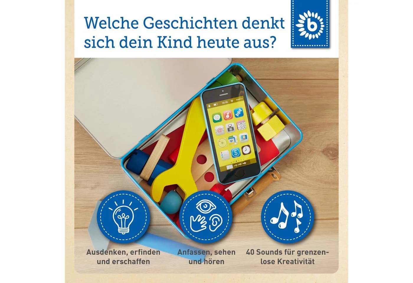 BIECO Lernspielzeug Handy Blau 40 Sounds - Bild 4