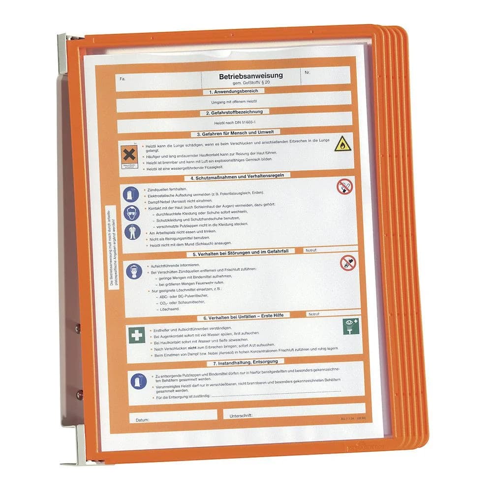 Durable Wandhalter VARIO wall 5 Sichttafeln Orange