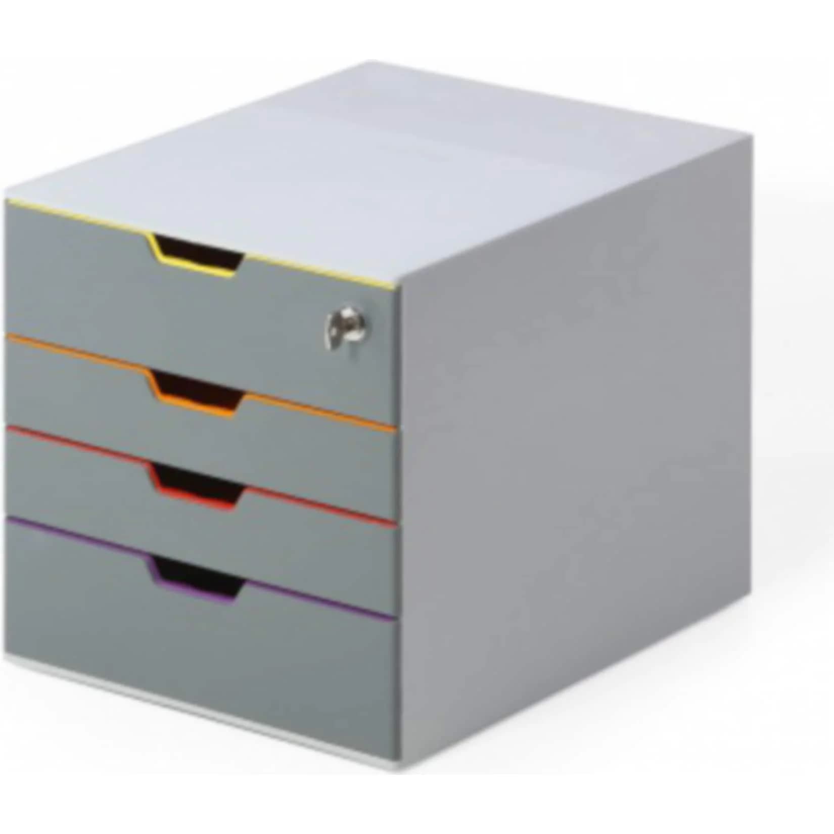 Durable Schubladenbox VARICOLOR Safe 4-fach Bunt mit Schloss