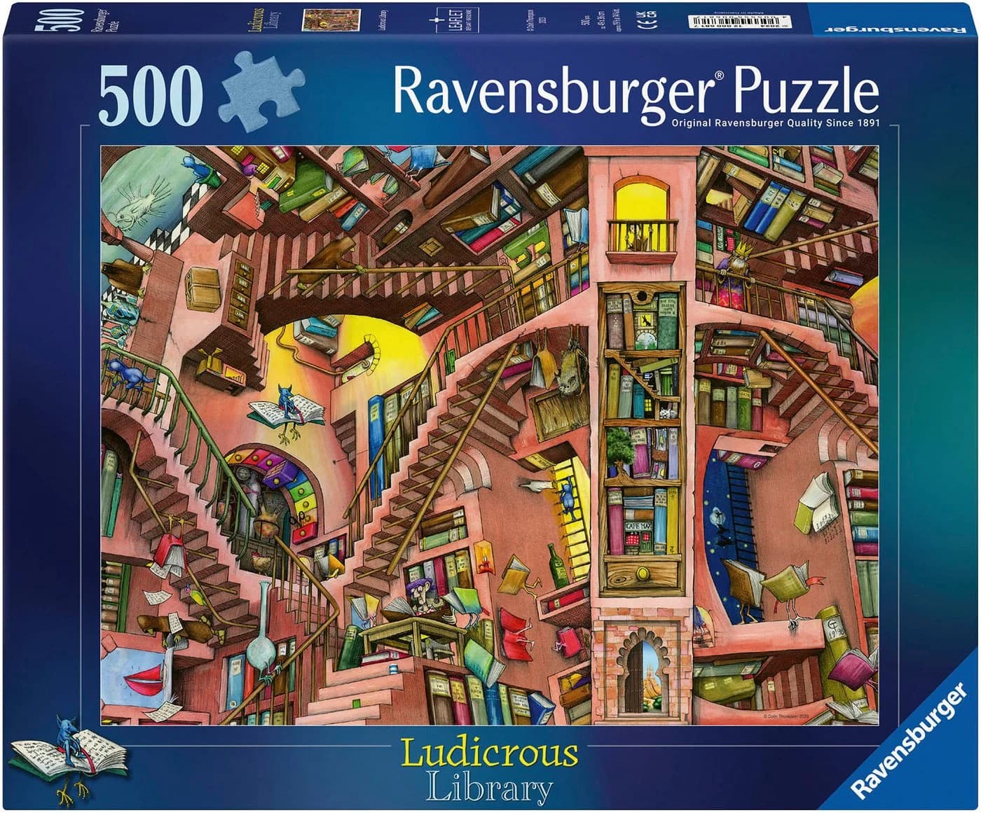 Ravensburger Puzzle Ludicrous Library 500 Teile Bunt Made in Germany - Bild 2
