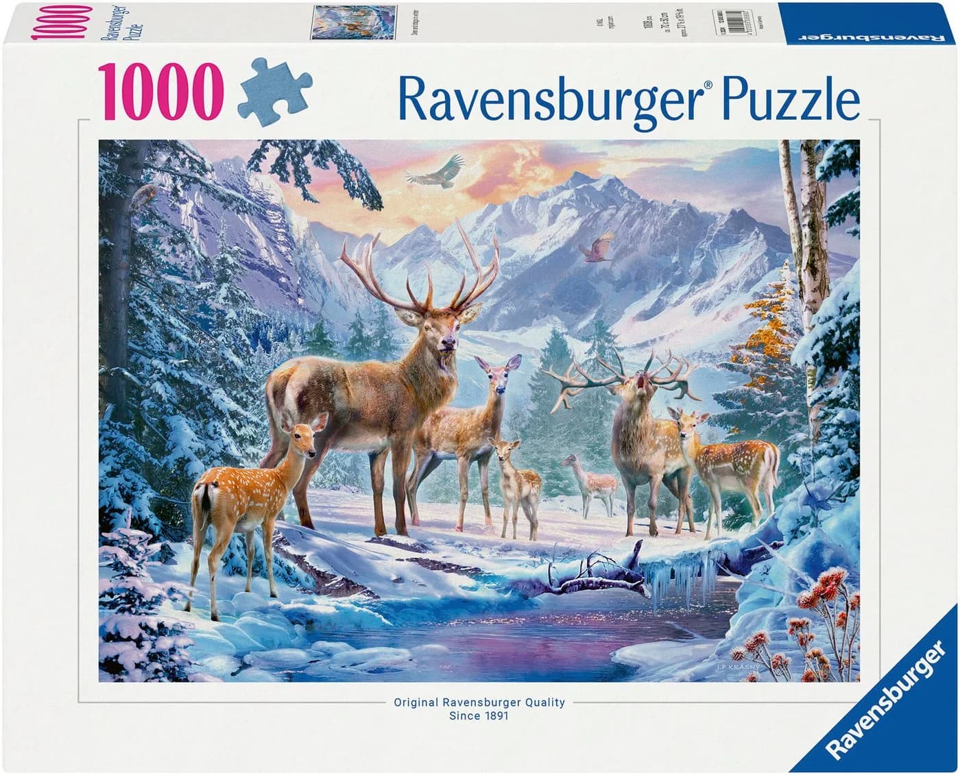 Ravensburger Puzzle Rehe und Hirsche im Winter 1000 Teile - Bild 2