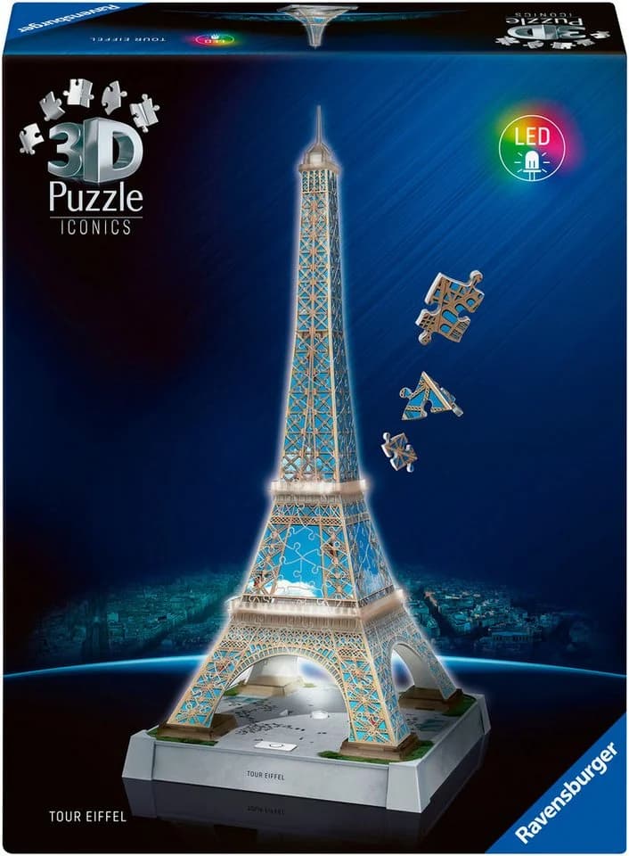 Ravensburger 3D-Puzzle Iconics: Eiffelturm mit Licht, 216 Teile - Bild 2