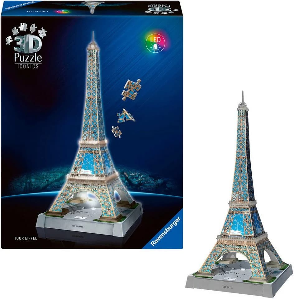 Ravensburger 3D-Puzzle Iconics: Eiffelturm mit Licht, 216 Teile - Bild 4