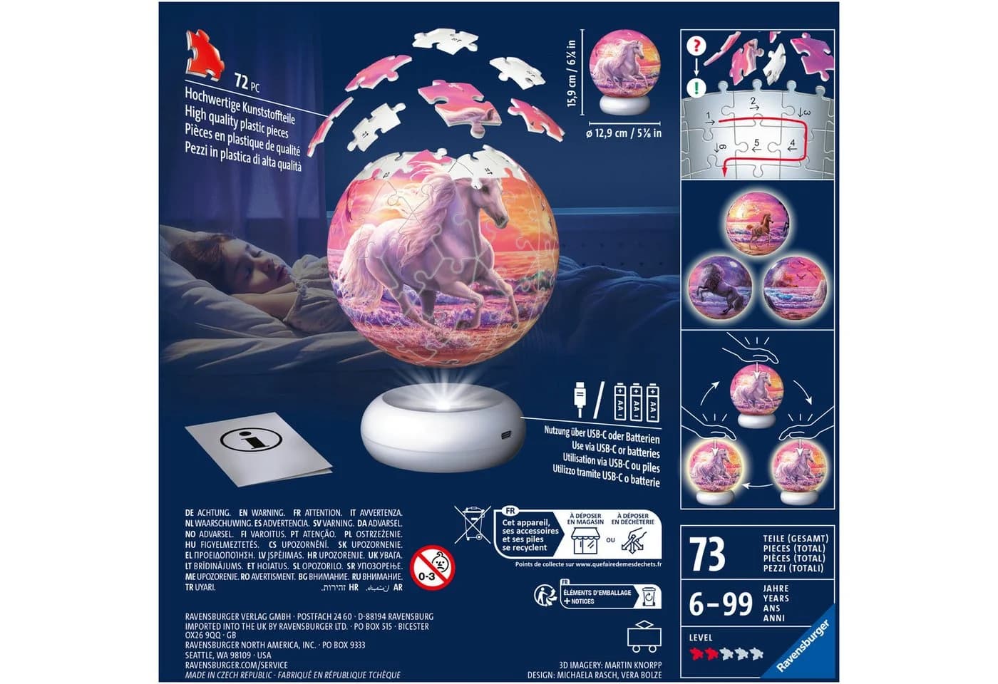 Ravensburger Puzzleball Nachtlicht 72 Puzzleteile beleuchtet - Bild 5