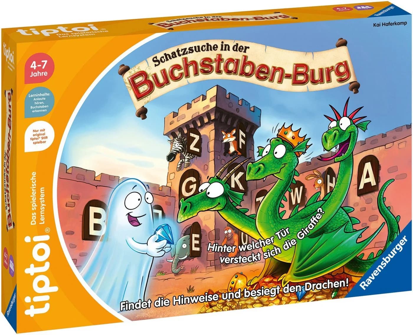 Ravensburger tiptoi Spiel Schatzsuche Buchstaben-Burg Bunt Made in Europe