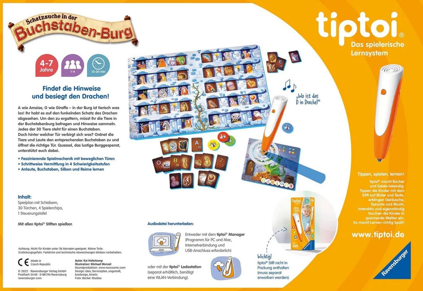 Ravensburger tiptoi Spiel Schatzsuche Buchstaben-Burg Bunt Made in Europe - Bild 4