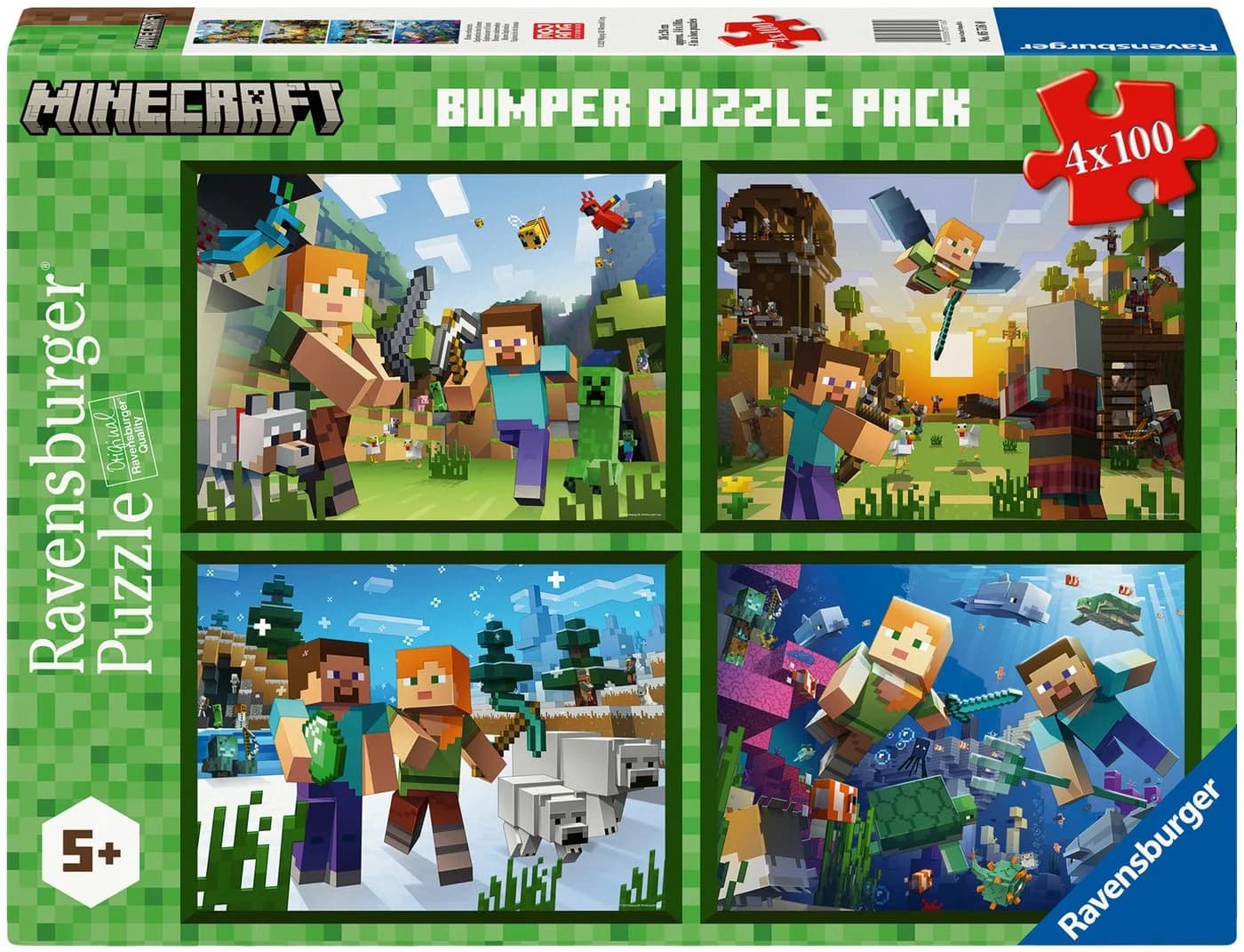 Ravensburger Puzzle Kinderpuzzle 4x100 Teile Minecraft Biome erforschen - Bild 2