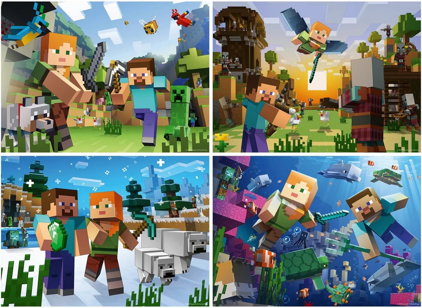 Ravensburger Puzzle Kinderpuzzle 4x100 Teile Minecraft Biome erforschen - Bild 3