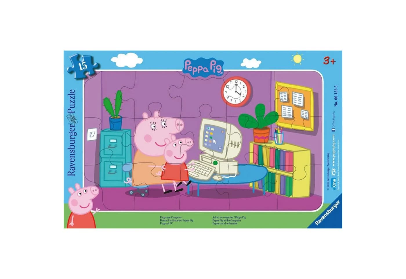 Peppa Pig Puzzle Kinderpuzzle 15 Teile Peppa am Computer