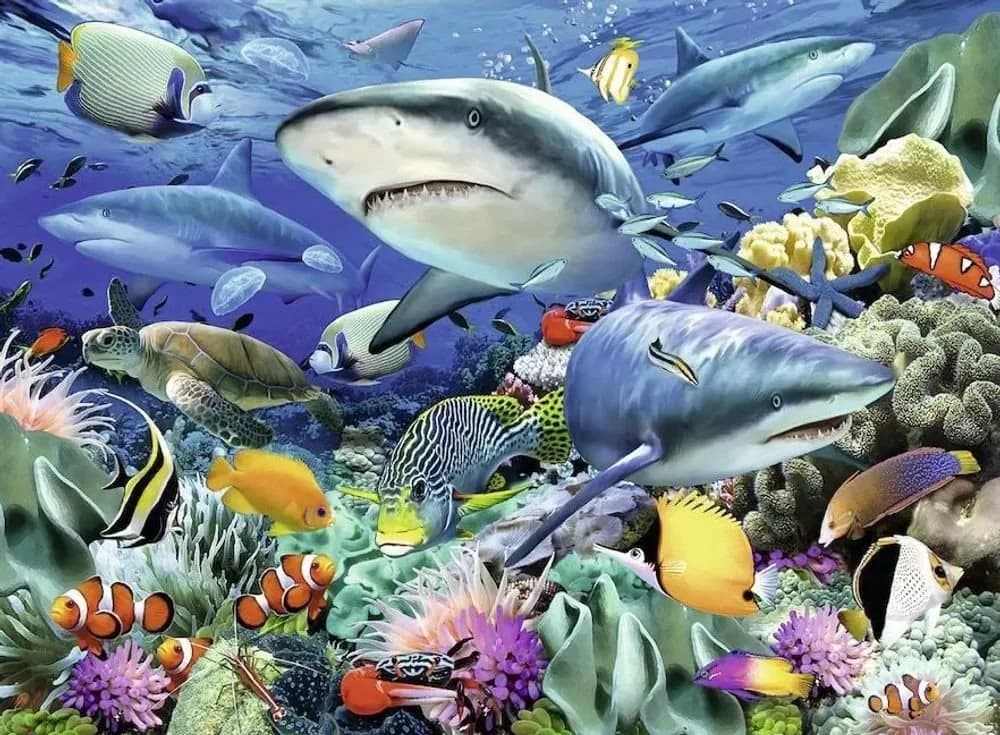 Ravensburger Puzzle Kinderpuzzle 100 XXL Teile - Riff der Haie - Bild 3