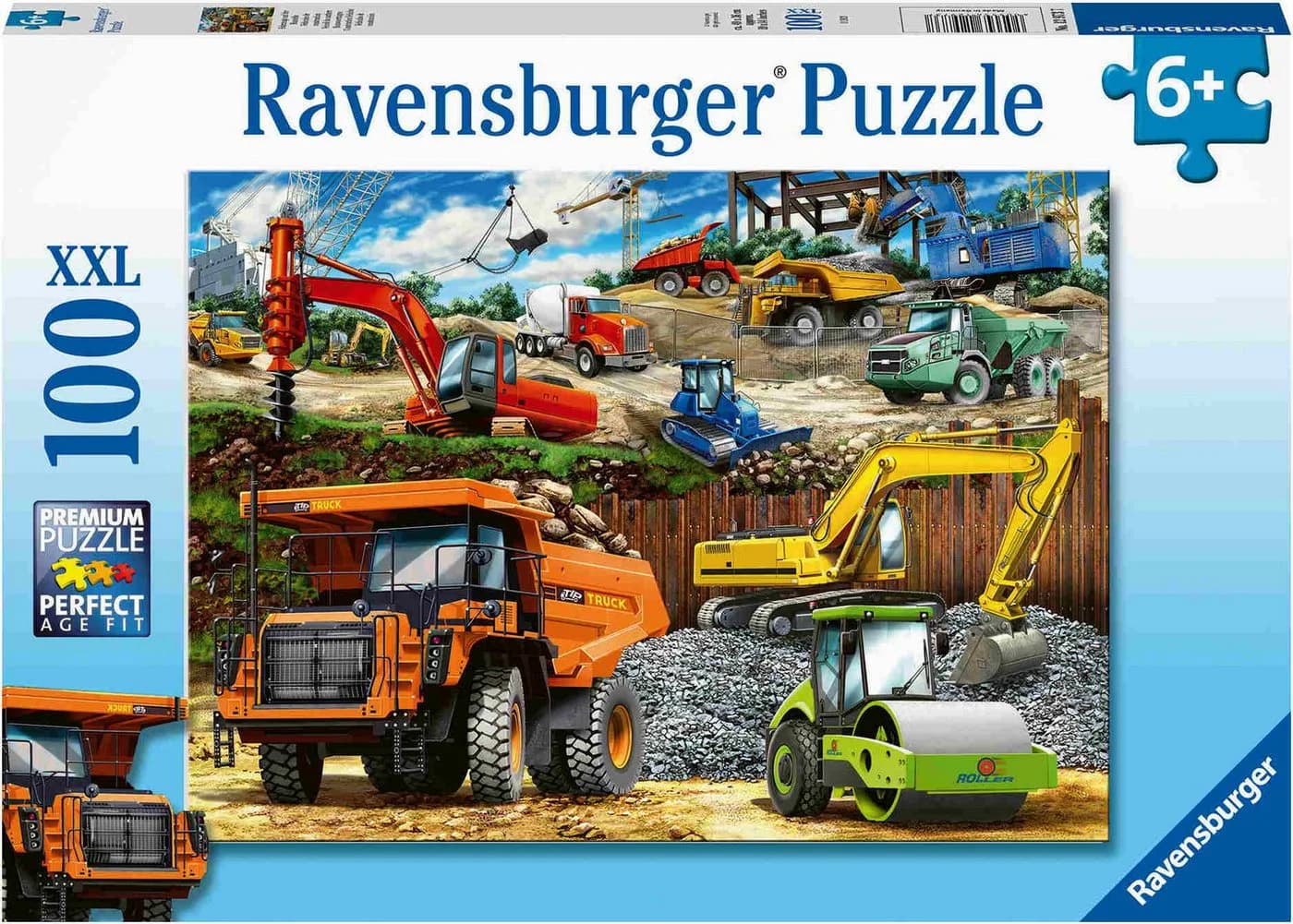 Ravensburger Puzzle 100 XXL Teile Baufahrzeuge Kinderpuzzle
