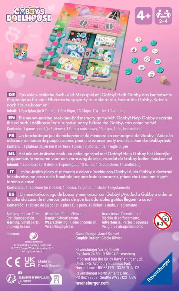 Ravensburger Brettspiel Gabby's Dollhouse - Helft Gabby! Bunt