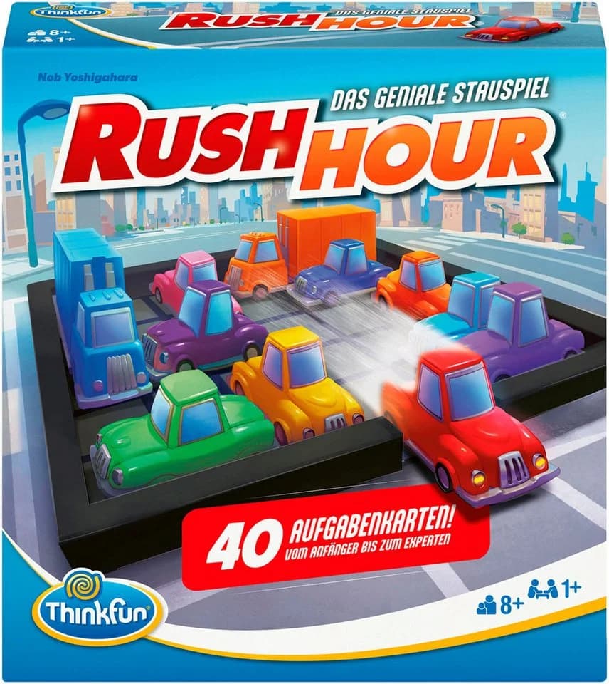 THINKFUN Rush Hour Spiel Bunt - 40 Aufgabenkarten Logikrätsel - Bild 2