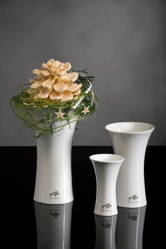 Elegante Creme-Weiße Porzellanvase