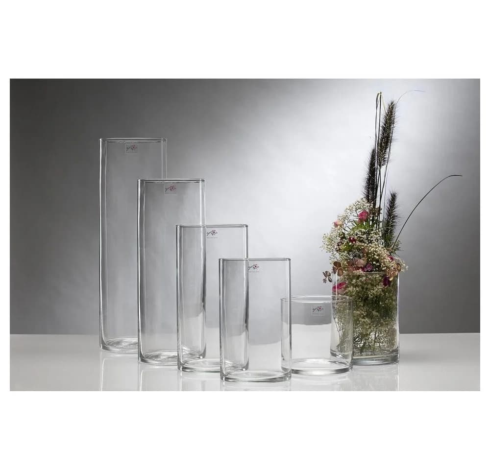 Sandra Rich Dekovase Cyli Hot Cut Glas Transparent