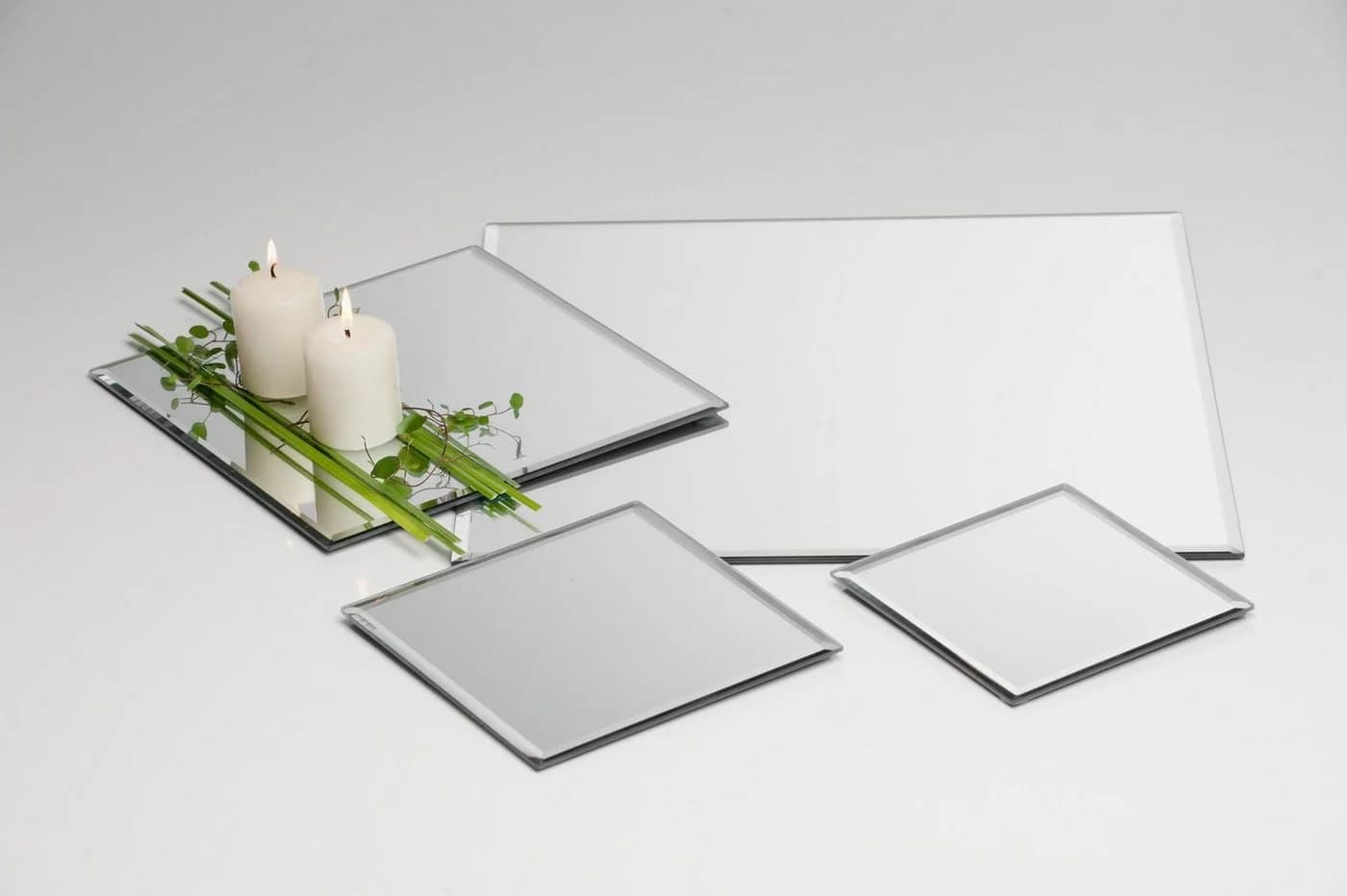 Sandra Rich Kerzentablett Spiegelplatte Mirror eckig Glas