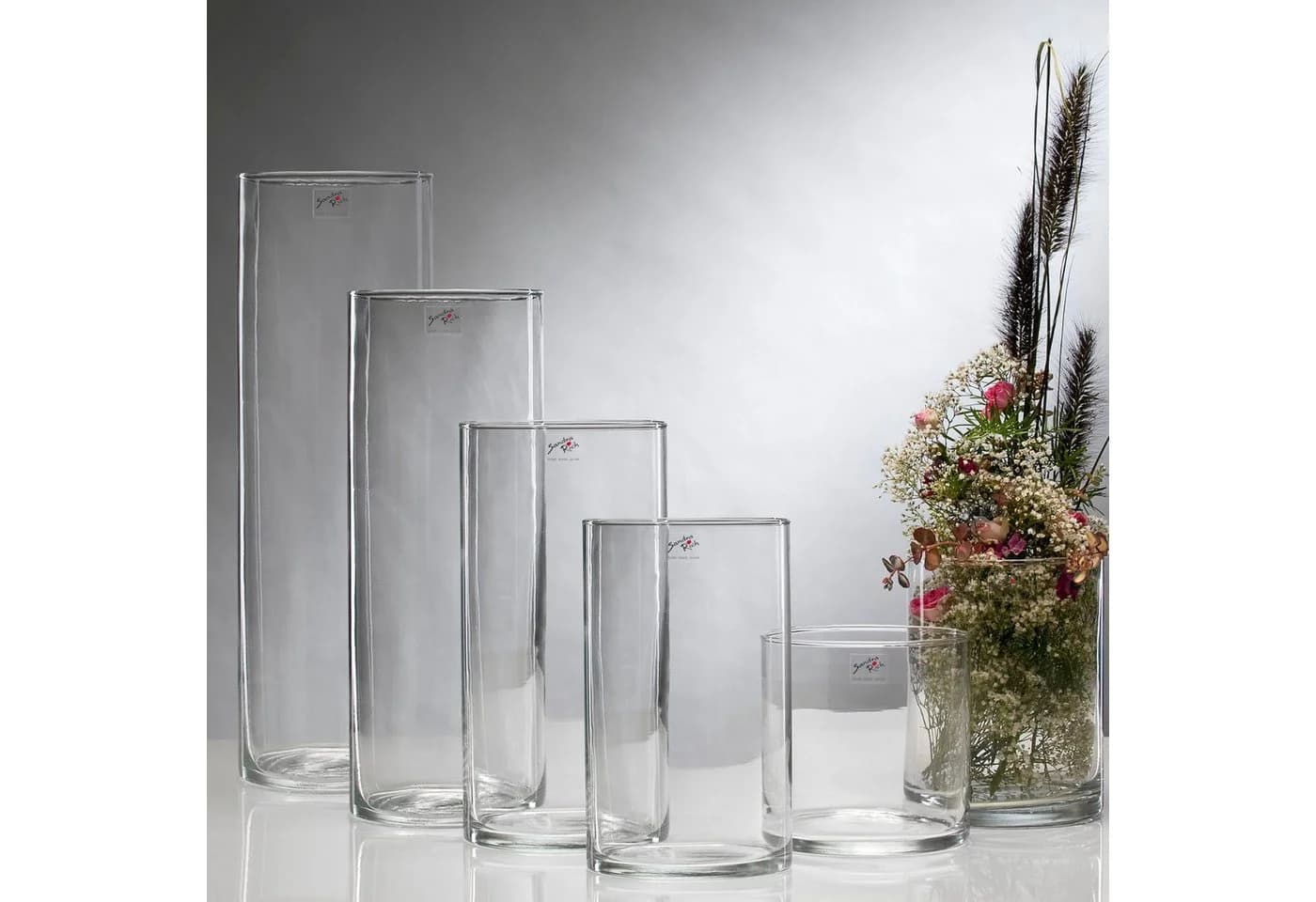 Sandra Rich Dekovase Cyli Hot Cut Glas Transparent