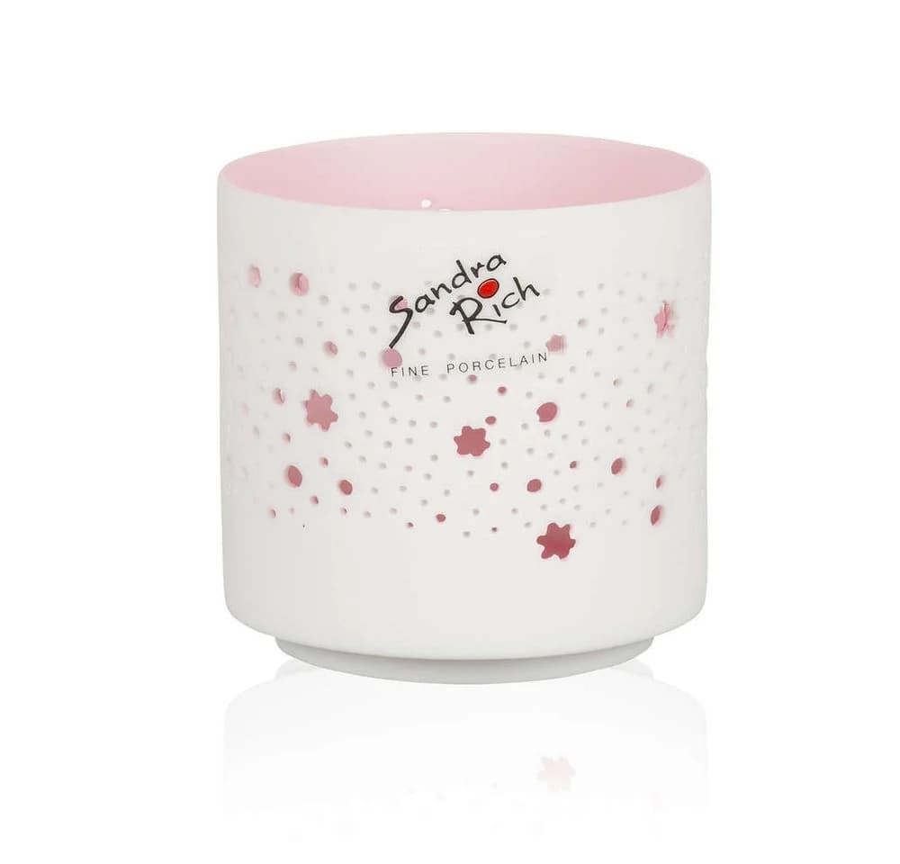 Sandra Rich Teelichthalter ORIENT Porzellan Weiss/Rosa - Bild 2