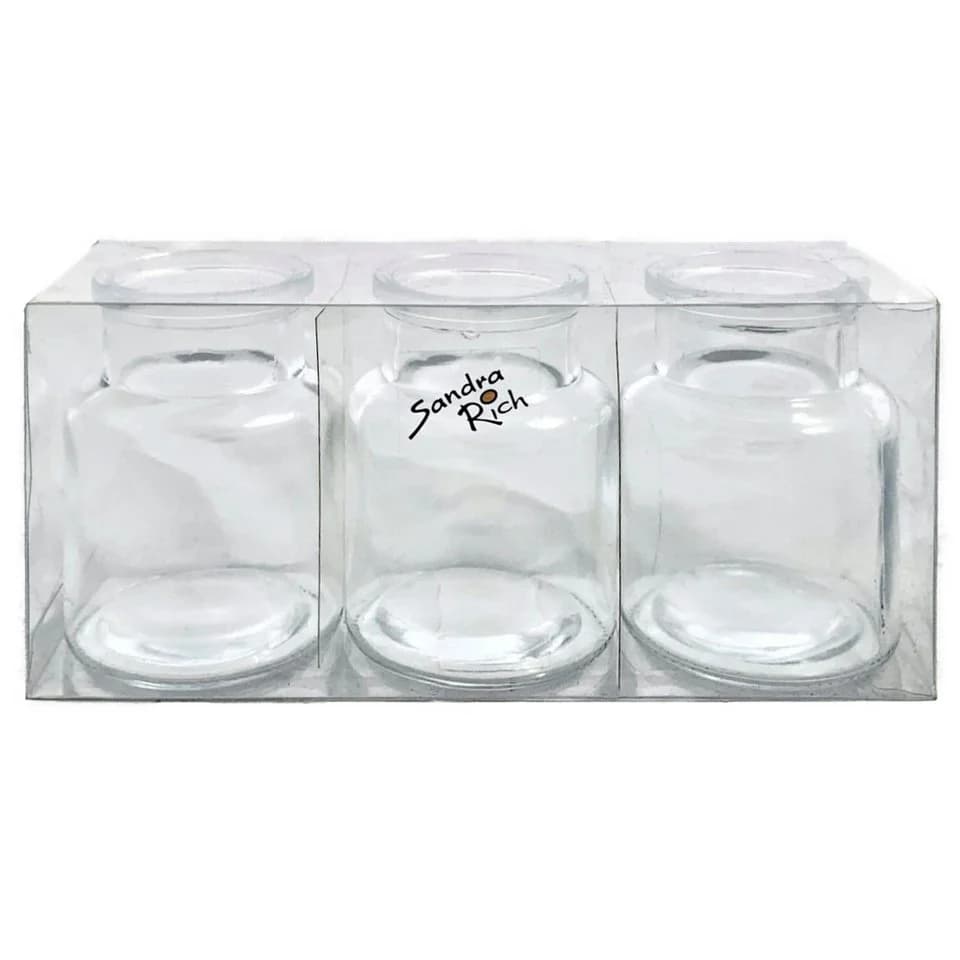 Sandra Rich Dekovase 3er Set Glas Klar Bottle Balanced - Bild 2