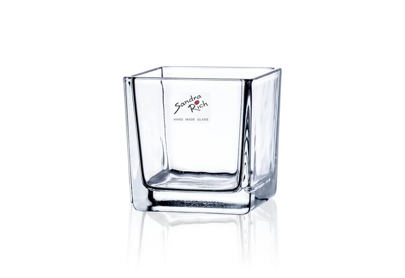 Sandra Rich Dekovase CUBE Glas Würfel Transparent