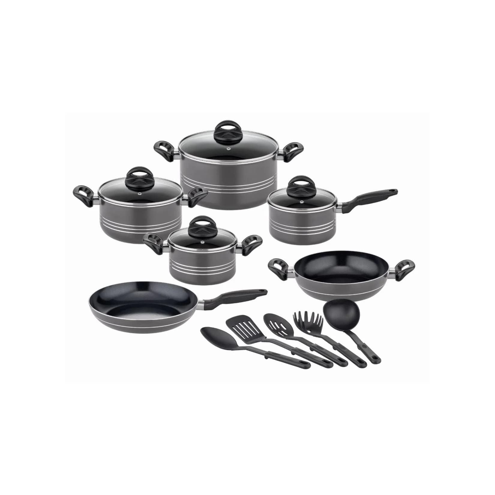 Modernes Kochtopf-Set aus Aluminium-Legierung und Kunststoff