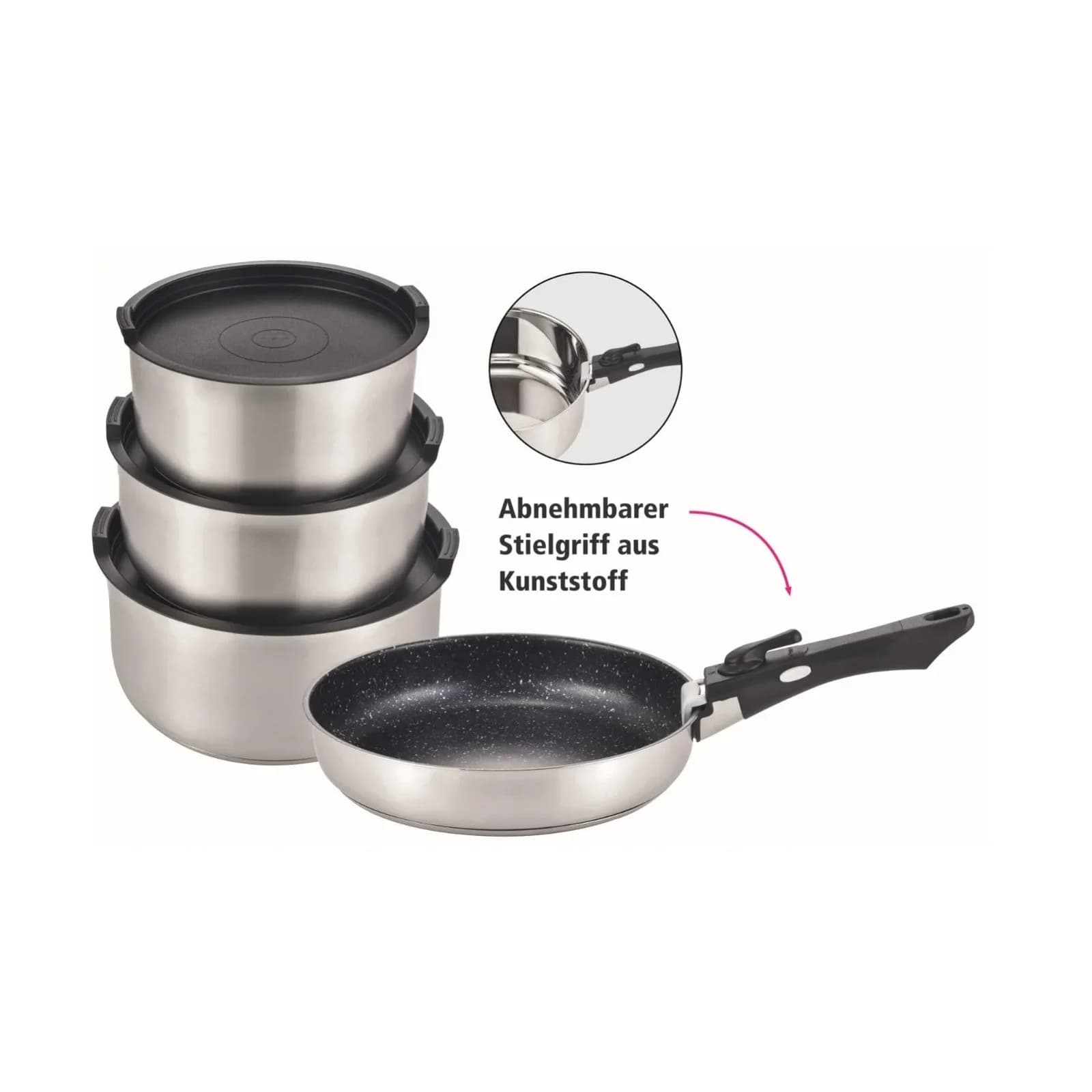 GSW Kochtopf-Set Easy Click 8-tlg. Induktionsgeeignet