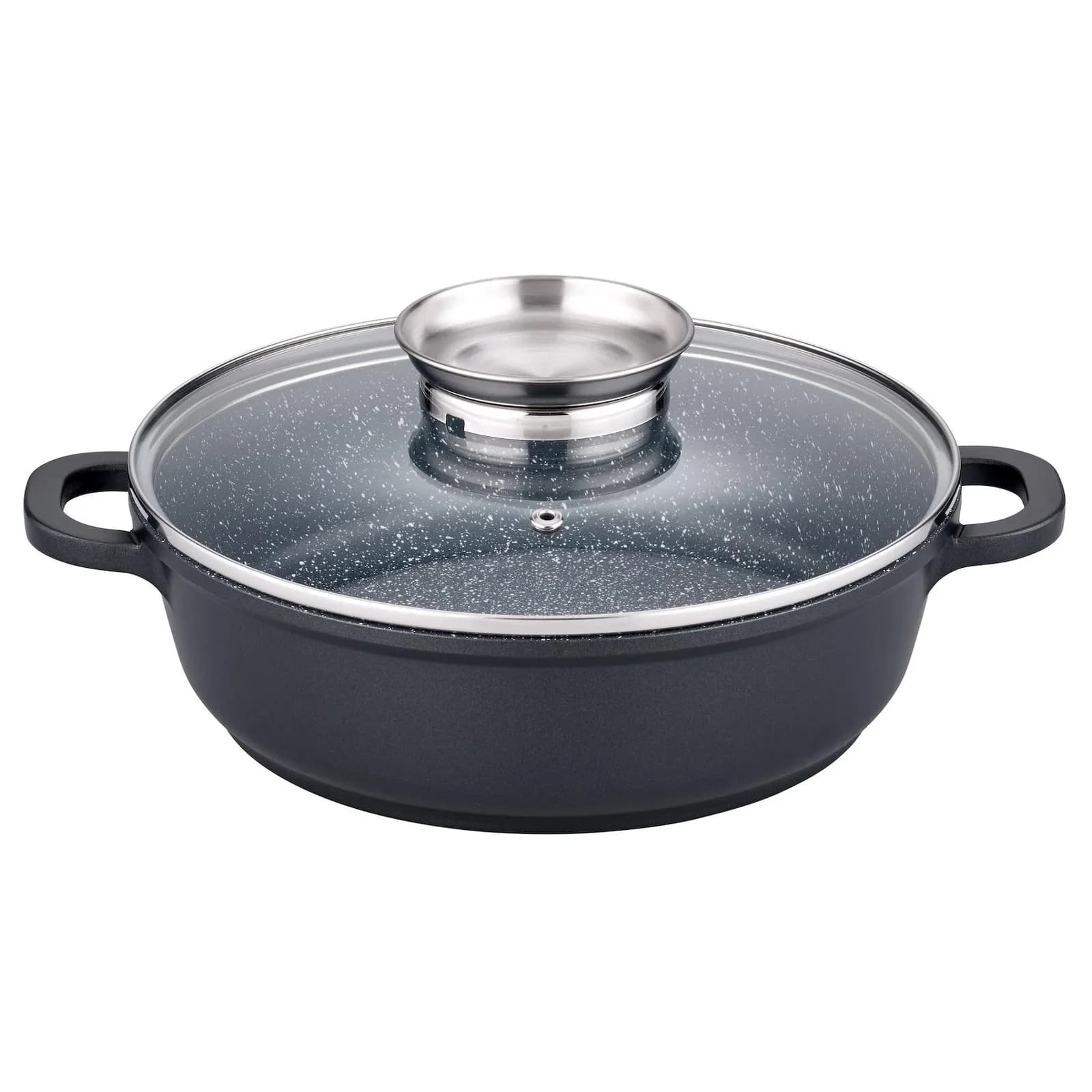 GSW Servierpfanne Granit 24cm mit Glasdeckel Induktion