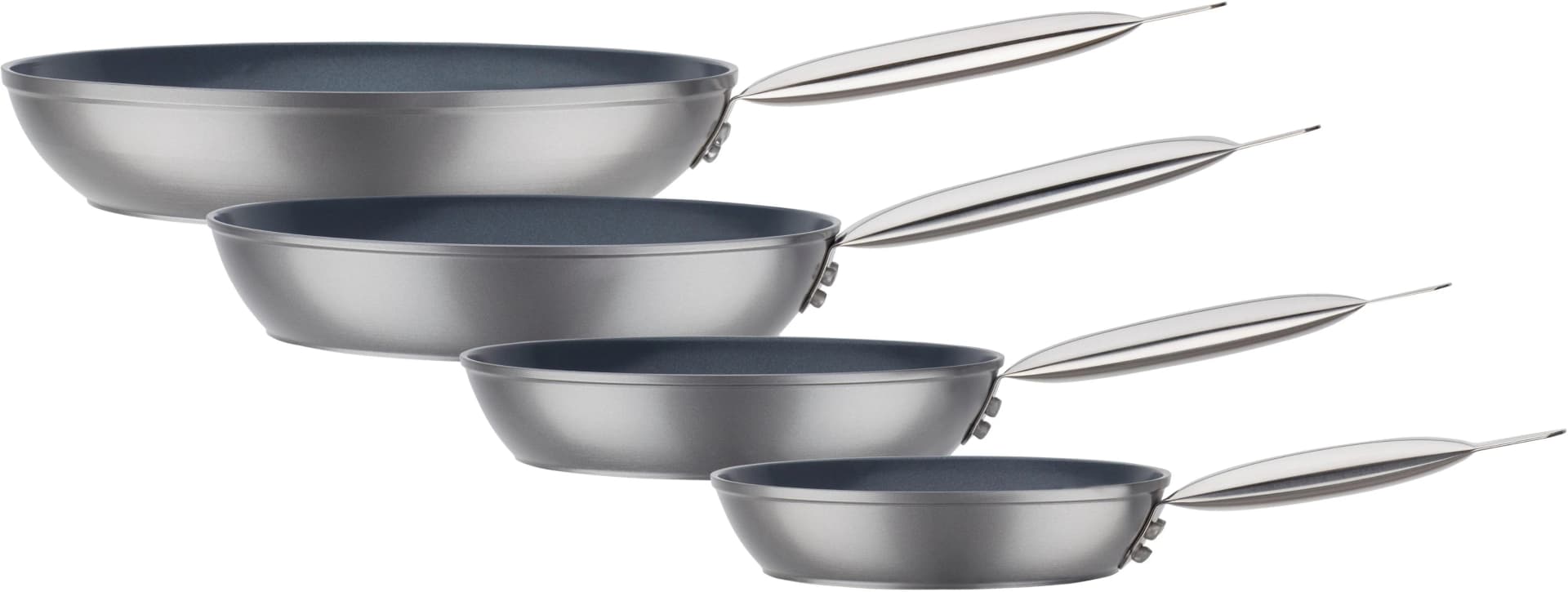 GSW Pfannen-Set Gastro Quick 4-tlg. Aluminium Antihaft grau