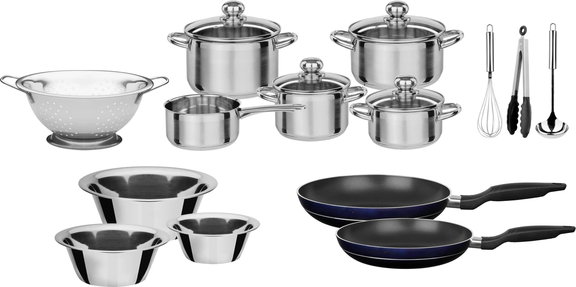 GSW Topf-Set "Silver Star" Silber/Schwarz Induktion 18-teilig