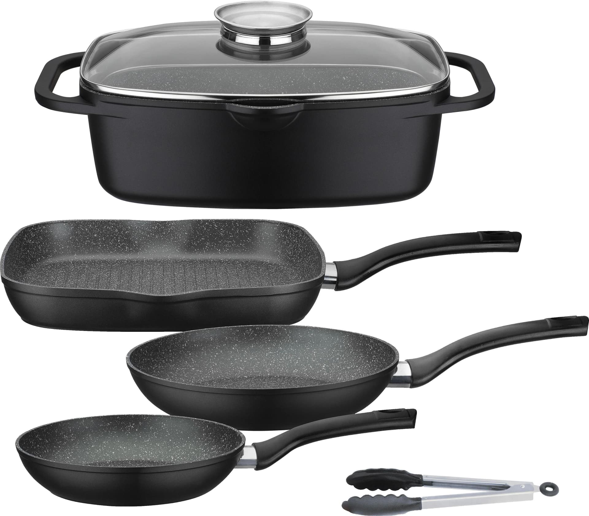 GSW Topf-Set "Gourmet Granit" Schwarz Induktion