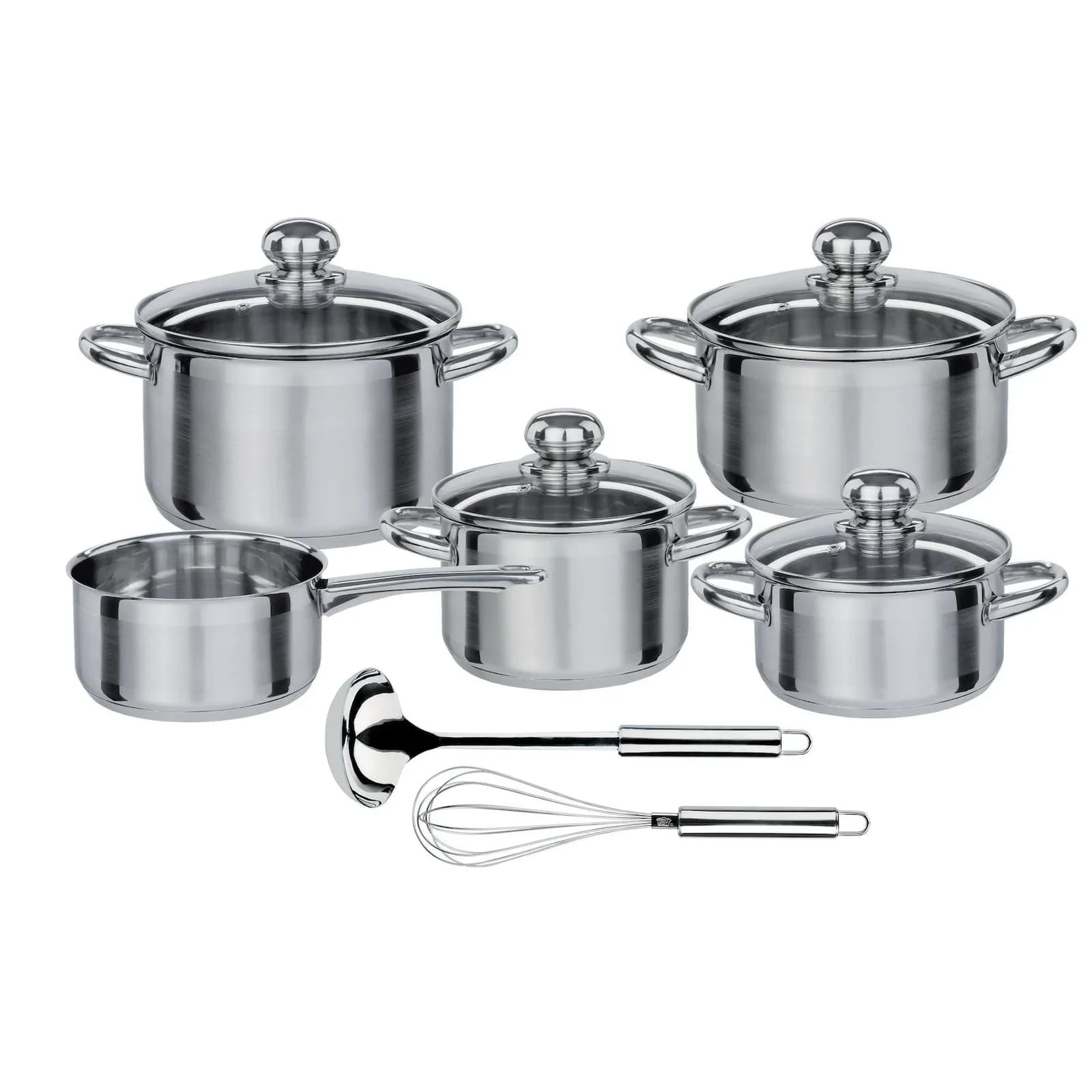 GSW Topf-Set "Silver Star" 11-teilig Edelstahl Induktion Silber