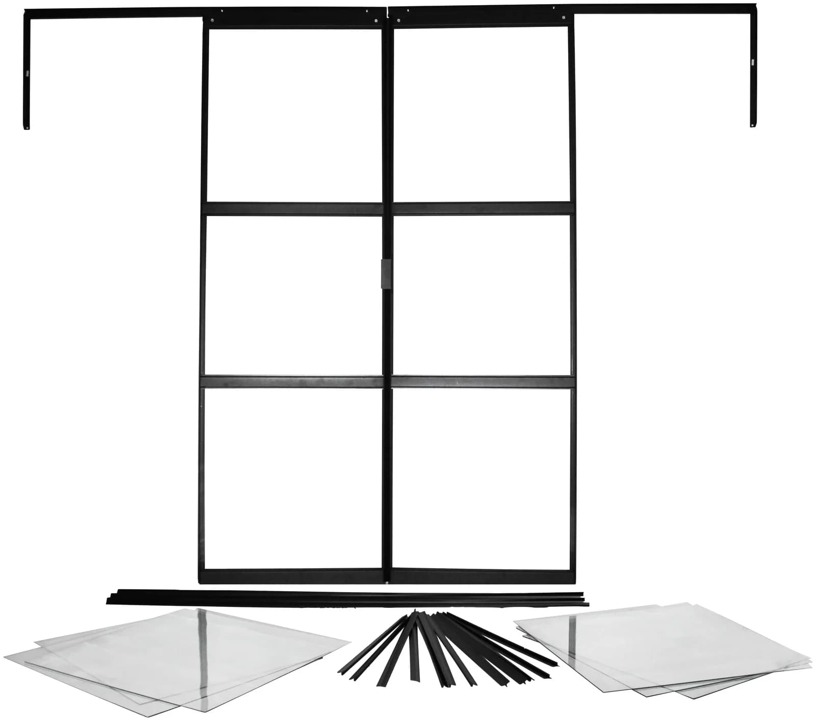 VITAVIA Gewächshaustür Sirius Schwarz 122 cm Einscheibensicherheitsglas