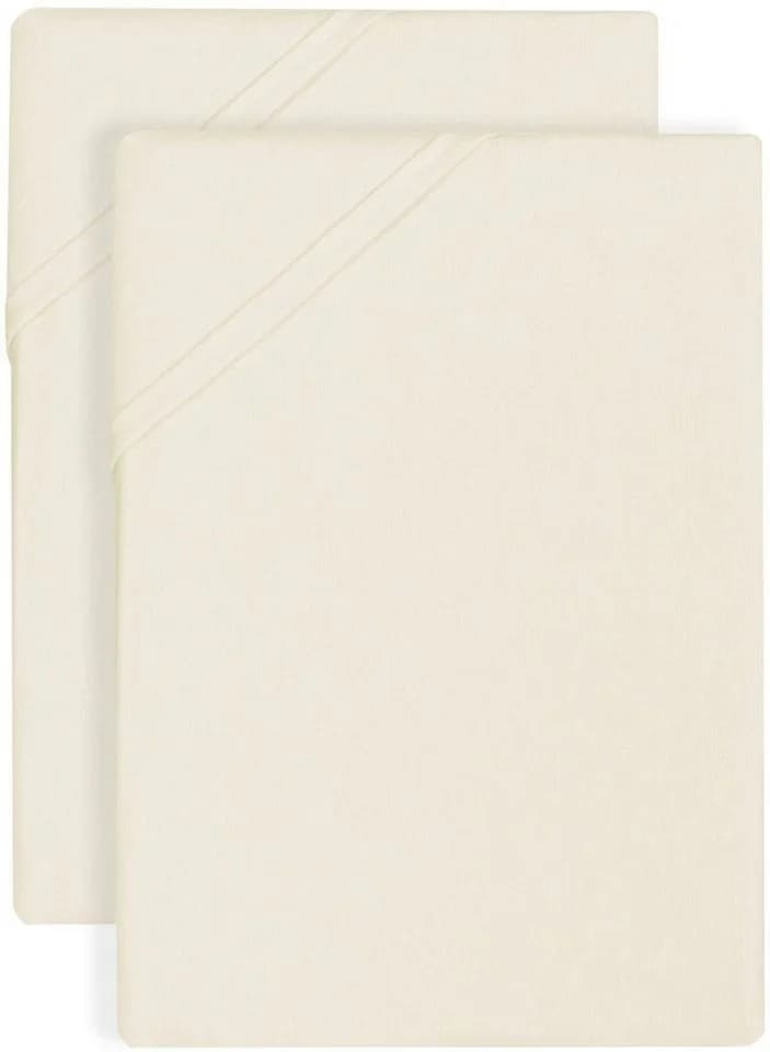 Biberna Bennet Betttuch Beige Natur 100% Baumwolle 2er Pack - Bild 3
