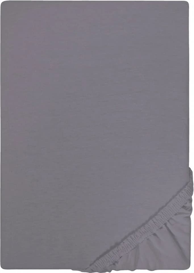 Biberna Spannbettlaken Leila Jersey Grau Silber 100% Baumwolle - Bild 2