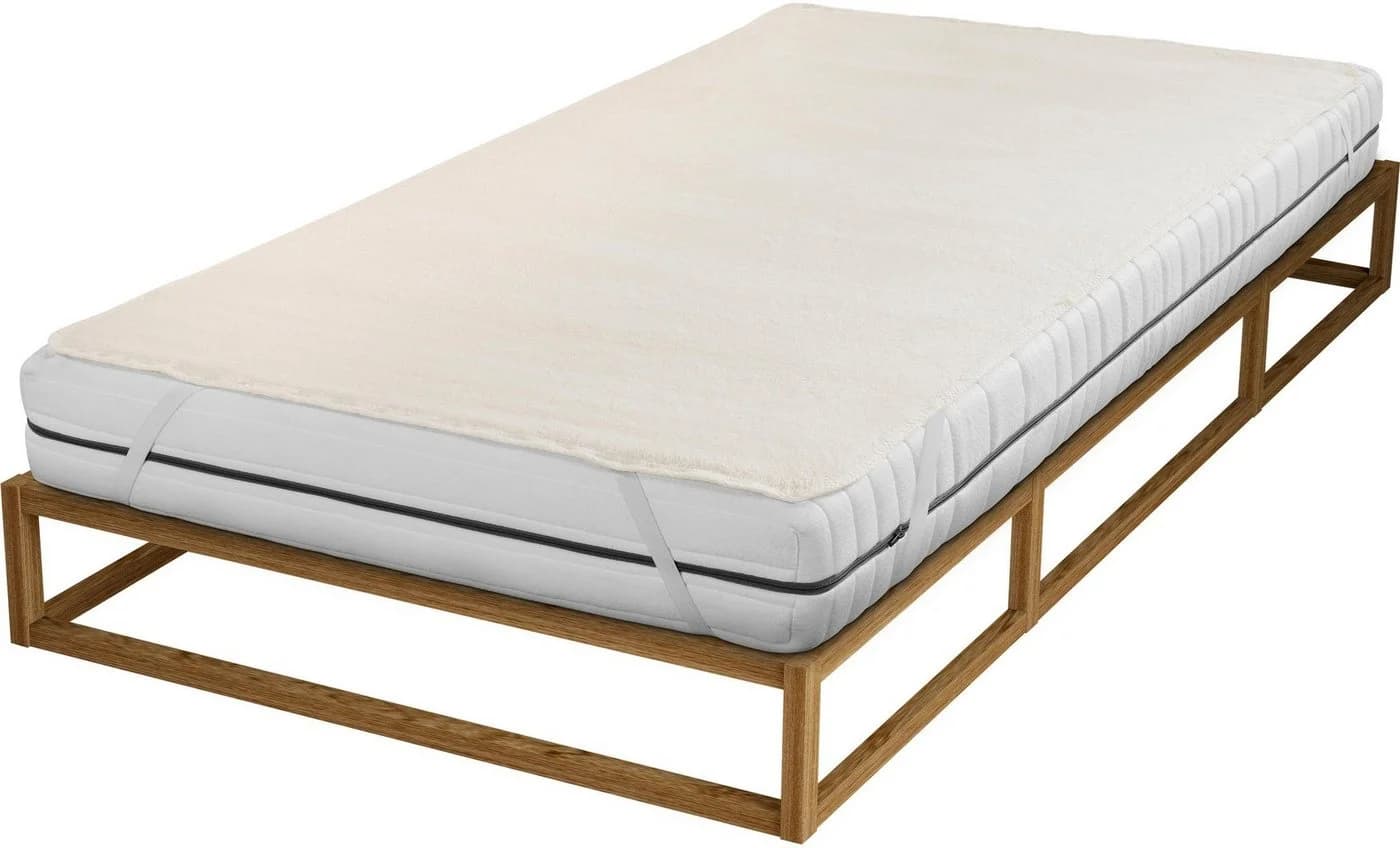 Biberna Molton-Matratzenauflage Premium Qualität 160x200 cm Beige - Bild 2