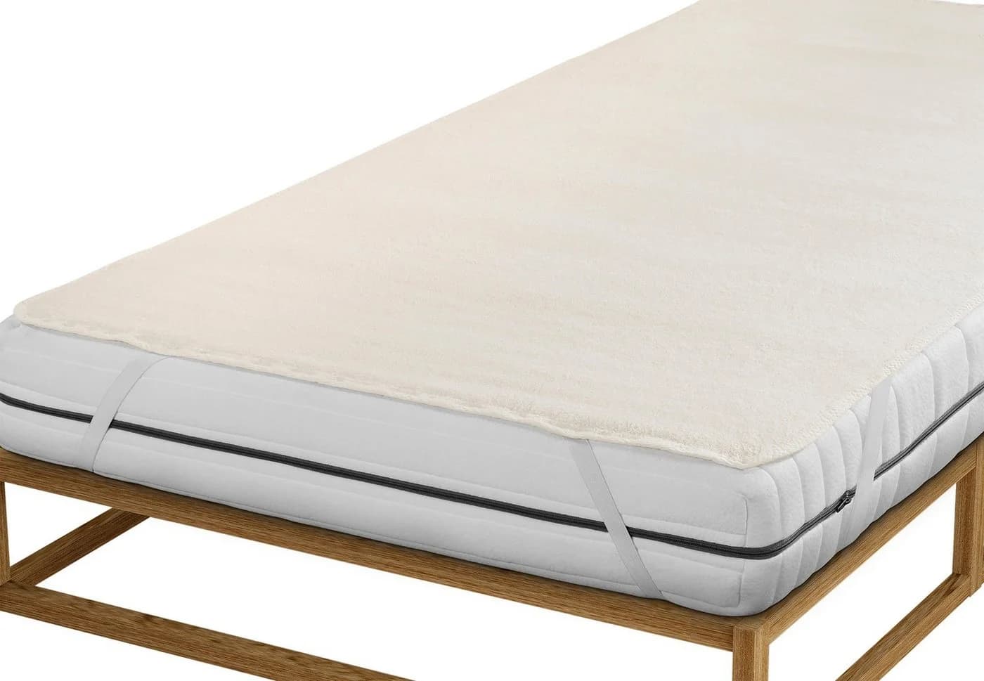 Biberna Molton-Matratzenauflage Premium Qualität 160x200 cm Beige - Bild 3