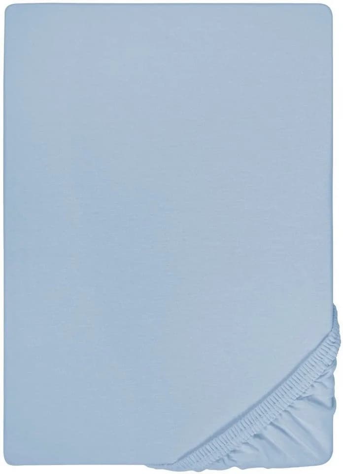 Biberna Spannbettlaken THEA Baumwoll-Jersey mit Elasthan Blau - Bild 3