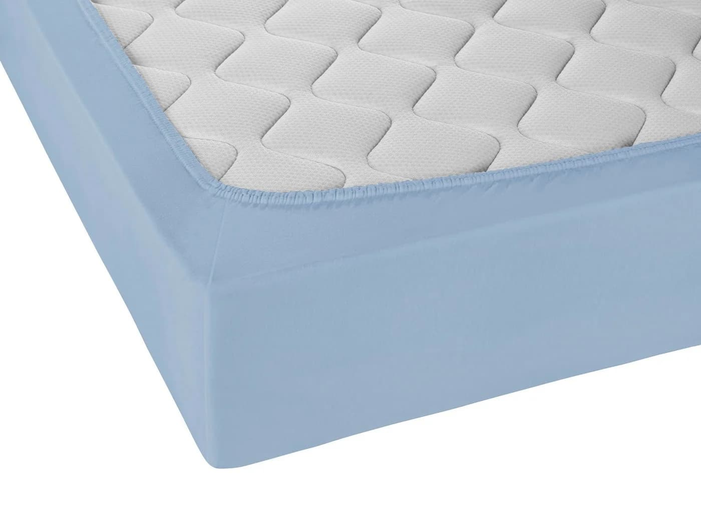 Biberna Spannbettlaken THEA Baumwoll-Jersey mit Elasthan Blau - Bild 5