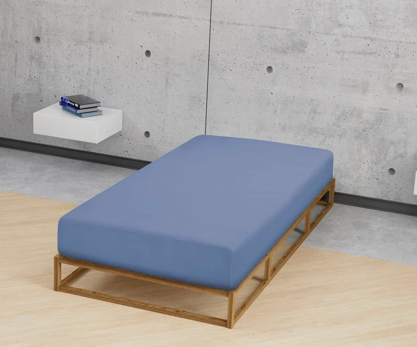 Castell Spannbettlaken Jersey Blau 100% Baumwolle