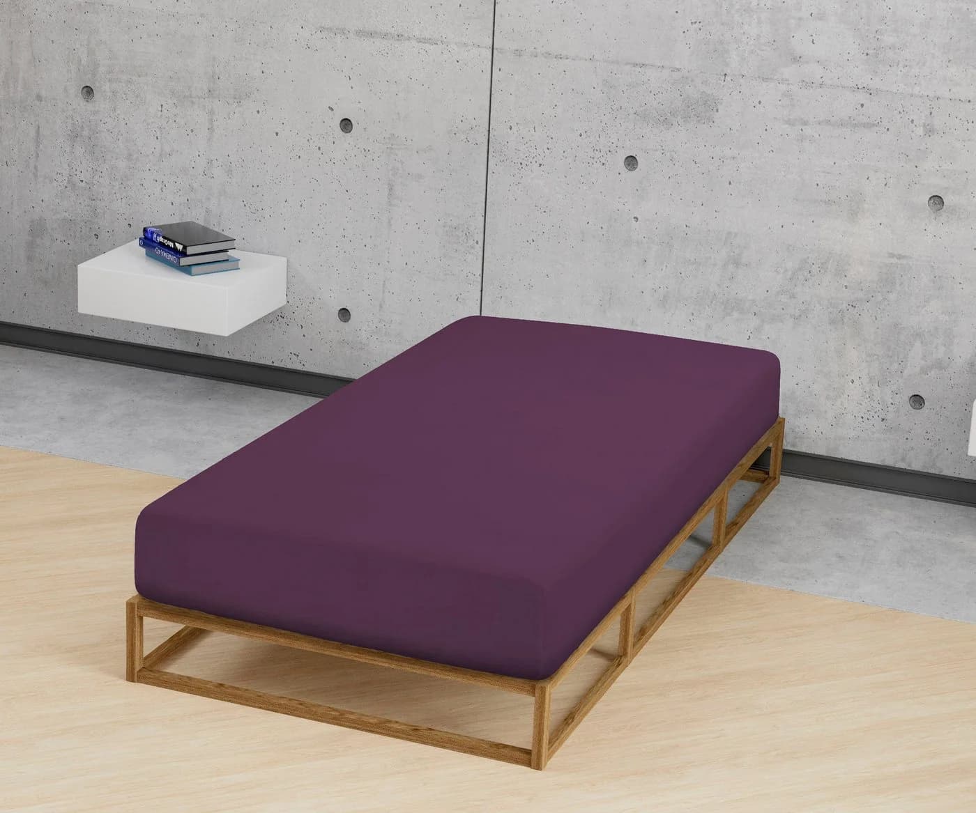 Spannbettlaken Jersey-Stretch Dunkel Violett 100% Baumwolle