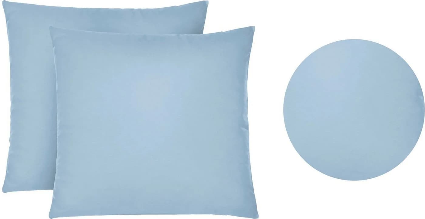 BIBERNA Kissenbezug Michi Feinjersey Eisblau 80x80cm - Bild 3