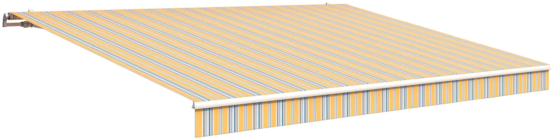 Gelenkarmmarkise Wismar Gr. 10 Bunt Grau Blau Gelb 300cm Polyacryl