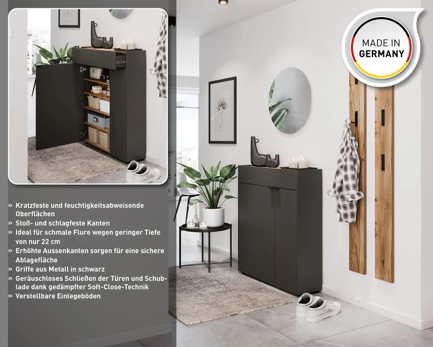 Germania Ameca Mehrzweckschrank Grau Eiche-Nachbildung - Bild 3