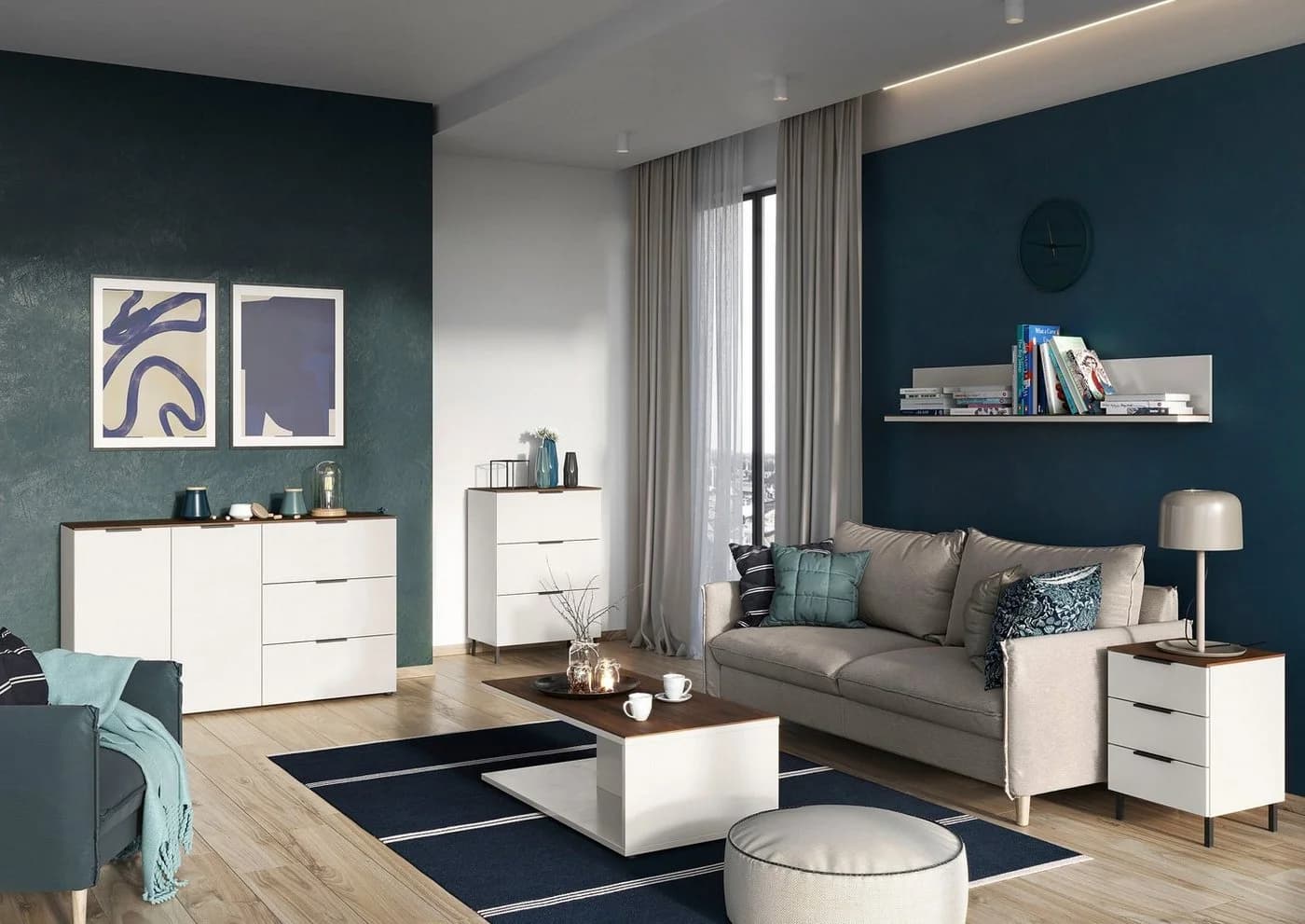 Couchtisch GERMANIA California Braun Nussbaum-Nachbildung 109x59x39 cm - Bild 3